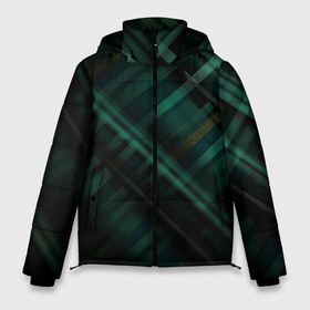 Мужская зимняя куртка 3D с принтом Тёмно зелёная шотландская клетка в Рязани, верх — 100% полиэстер; подкладка — 100% полиэстер; утеплитель — 100% полиэстер | длина ниже бедра, свободный силуэт Оверсайз. Есть воротник-стойка, отстегивающийся капюшон и ветрозащитная планка. 

Боковые карманы с листочкой на кнопках и внутренний карман на молнии. | 