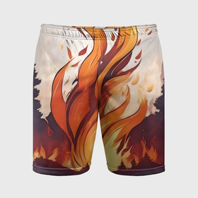 Мужские шорты спортивные с принтом Лесной пожар в Белгороде,  |  | 