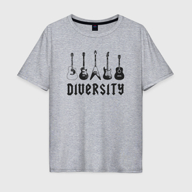 Мужская футболка хлопок Oversize с принтом Разнообразие гитар в Кировске, 100% хлопок | свободный крой, круглый ворот, “спинка” длиннее передней части | 