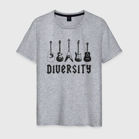 Мужская футболка хлопок с принтом Разнообразие гитар в Кировске, 100% хлопок | прямой крой, круглый вырез горловины, длина до линии бедер, слегка спущенное плечо. | 