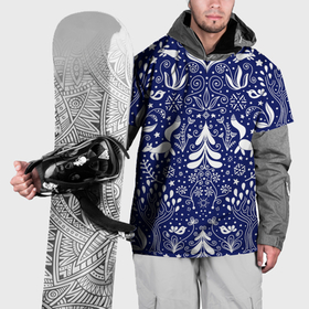 Накидка на куртку 3D с принтом Зимний лес в скандинавском стиле   паттерн в Петрозаводске, 100% полиэстер |  | Тематика изображения на принте: 