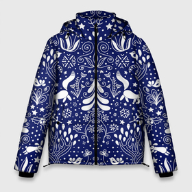 Мужская зимняя куртка 3D с принтом Зимний лес в скандинавском стиле   паттерн в Тюмени, верх — 100% полиэстер; подкладка — 100% полиэстер; утеплитель — 100% полиэстер | длина ниже бедра, свободный силуэт Оверсайз. Есть воротник-стойка, отстегивающийся капюшон и ветрозащитная планка. 

Боковые карманы с листочкой на кнопках и внутренний карман на молнии. | Тематика изображения на принте: 