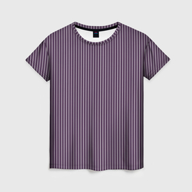 Женская футболка 3D с принтом Умеренный фиолетовый полосатый в Санкт-Петербурге, 100% полиэфир ( синтетическое хлопкоподобное полотно) | прямой крой, круглый вырез горловины, длина до линии бедер | 