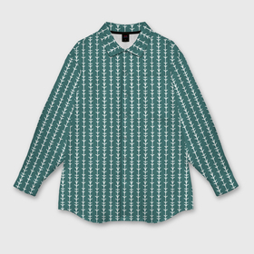 Мужская рубашка oversize 3D с принтом Зелёно морской в полоску в Курске,  |  | Тематика изображения на принте: 