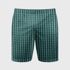 Мужские шорты спортивные с принтом Зелёно морской в полоску в Курске,  |  | Тематика изображения на принте: 