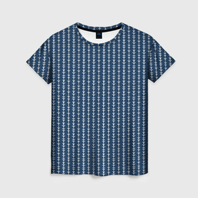 Женская футболка 3D с принтом Тёмно синий полосатый в Санкт-Петербурге, 100% полиэфир ( синтетическое хлопкоподобное полотно) | прямой крой, круглый вырез горловины, длина до линии бедер | 