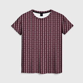 Женская футболка 3D с принтом Полосы вертикальные бордовый в Белгороде, 100% полиэфир ( синтетическое хлопкоподобное полотно) | прямой крой, круглый вырез горловины, длина до линии бедер | 