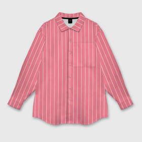 Мужская рубашка oversize 3D с принтом Серьёзный розовый с полоску в Тюмени,  |  | 