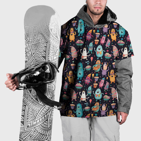 Накидка на куртку 3D с принтом Весёлые монстры  на вечеринке в Петрозаводске, 100% полиэстер |  | 