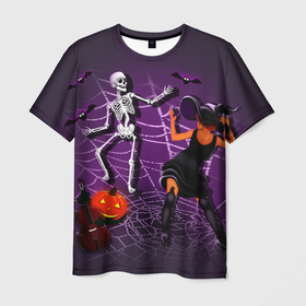 Мужская футболка 3D с принтом Halloween Party October 30 в Екатеринбурге, 100% полиэфир | прямой крой, круглый вырез горловины, длина до линии бедер | Тематика изображения на принте: 
