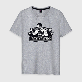 Мужская футболка хлопок с принтом Boxing gym , 100% хлопок | прямой крой, круглый вырез горловины, длина до линии бедер, слегка спущенное плечо. | 