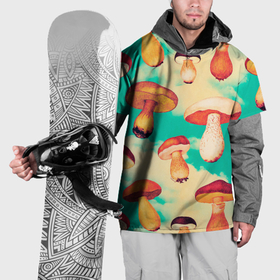 Накидка на куртку 3D с принтом Грибы в небе паттерн в Кировске, 100% полиэстер |  | Тематика изображения на принте: 