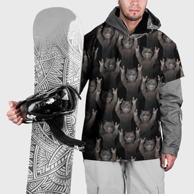 Накидка на куртку 3D с принтом Коты любят рок музыку в Тюмени, 100% полиэстер |  | Тематика изображения на принте: 