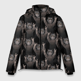 Мужская зимняя куртка 3D с принтом Коты любят рок музыку в Тюмени, верх — 100% полиэстер; подкладка — 100% полиэстер; утеплитель — 100% полиэстер | длина ниже бедра, свободный силуэт Оверсайз. Есть воротник-стойка, отстегивающийся капюшон и ветрозащитная планка. 

Боковые карманы с листочкой на кнопках и внутренний карман на молнии. | 