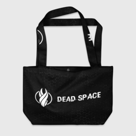 Пляжная сумка 3D с принтом Dead Space glitch на темном фоне по горизонтали в Тюмени, 100% полиэстер | застегивается на металлическую кнопку; внутренний карман застегивается на молнию. Стенки укреплены специальным мягким материалом, чтобы защитить содержимое от несильных ударов
 | 