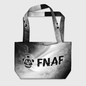 Пляжная сумка 3D с принтом FNAF glitch на светлом фоне по горизонтали в Новосибирске, 100% полиэстер | застегивается на металлическую кнопку; внутренний карман застегивается на молнию. Стенки укреплены специальным мягким материалом, чтобы защитить содержимое от несильных ударов
 | 