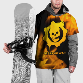 Накидка на куртку 3D с принтом Gears of War   gold gradient в Белгороде, 100% полиэстер |  | 