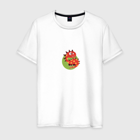 Мужская футболка хлопок с принтом Красный дракон 2024 в Екатеринбурге, 100% хлопок | прямой крой, круглый вырез горловины, длина до линии бедер, слегка спущенное плечо. | 