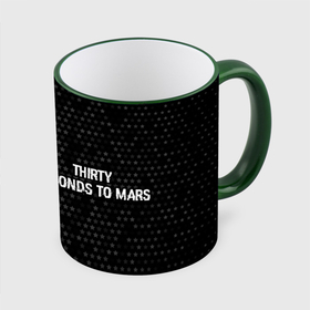 Кружка с полной запечаткой с принтом Thirty Seconds to Mars glitch на темном фоне по горизонтали в Белгороде, керамика | ёмкость 330 мл | 