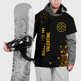 Накидка на куртку 3D с принтом Bullet For My Valentine   gold gradient вертикально в Екатеринбурге, 100% полиэстер |  | 
