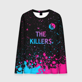 Мужской лонгслив 3D с принтом The Killers   neon gradient посередине в Курске, 100% полиэстер | длинные рукава, круглый вырез горловины, полуприлегающий силуэт | Тематика изображения на принте: 