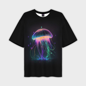 Мужская футболка oversize 3D с принтом Свет медузы ,  |  | 