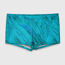 Мужские купальные плавки 3D с принтом Голубая масляная краска , Полиэстер 85%, Спандекс 15% |  | 