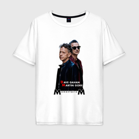 Мужская футболка хлопок Oversize с принтом Depeche Mode   Dave and Martin Memento Mori в Курске, 100% хлопок | свободный крой, круглый ворот, “спинка” длиннее передней части | 