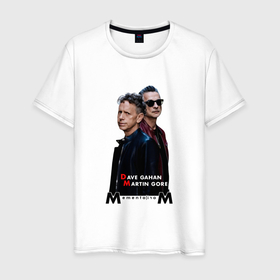 Мужская футболка хлопок с принтом Depeche Mode   Dave and Martin Memento Mori в Курске, 100% хлопок | прямой крой, круглый вырез горловины, длина до линии бедер, слегка спущенное плечо. | Тематика изображения на принте: 