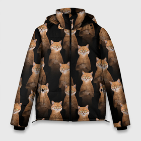 Мужская зимняя куртка 3D с принтом Бесконечные рыжие коты в Белгороде, верх — 100% полиэстер; подкладка — 100% полиэстер; утеплитель — 100% полиэстер | длина ниже бедра, свободный силуэт Оверсайз. Есть воротник-стойка, отстегивающийся капюшон и ветрозащитная планка. 

Боковые карманы с листочкой на кнопках и внутренний карман на молнии. | 