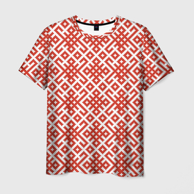 Мужская футболка 3D с принтом Славянские обережные узоры в Белгороде, 100% полиэфир | прямой крой, круглый вырез горловины, длина до линии бедер | 