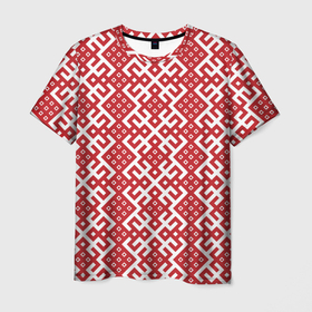 Мужская футболка 3D с принтом Макошь   славянские обережные узоры в Белгороде, 100% полиэфир | прямой крой, круглый вырез горловины, длина до линии бедер | 