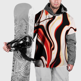 Накидка на куртку 3D с принтом Абстракция разлитые краски бежевый красный и чёрный в Курске, 100% полиэстер |  | 