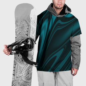 Накидка на куртку 3D с принтом Бирюзовая плазма абстракиця в Кировске, 100% полиэстер |  | 