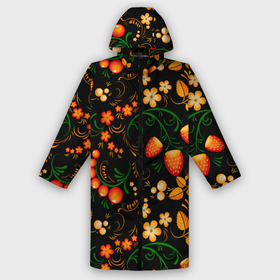 Мужской дождевик 3D с принтом Хохлома   цветы и ягоды в Тюмени,  |  | 