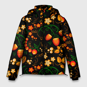 Мужская зимняя куртка 3D с принтом Хохлома   цветы и ягоды , верх — 100% полиэстер; подкладка — 100% полиэстер; утеплитель — 100% полиэстер | длина ниже бедра, свободный силуэт Оверсайз. Есть воротник-стойка, отстегивающийся капюшон и ветрозащитная планка. 

Боковые карманы с листочкой на кнопках и внутренний карман на молнии. | 