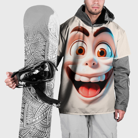 Накидка на куртку 3D с принтом Сумасшедшее лицо мультяшки в Кировске, 100% полиэстер |  | 
