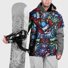 Накидка на куртку 3D с принтом Череп клоун паттерн в Петрозаводске, 100% полиэстер |  | Тематика изображения на принте: 