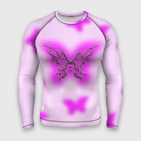 Мужской рашгард 3D с принтом Y2K purple butterfly ,  |  | Тематика изображения на принте: 