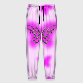 Мужские брюки 3D с принтом Y2K purple butterfly , 100% полиэстер | манжеты по низу, эластичный пояс регулируется шнурком, по бокам два кармана без застежек, внутренняя часть кармана из мелкой сетки | Тематика изображения на принте: 