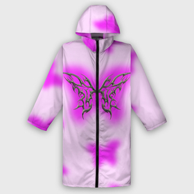 Мужской дождевик 3D с принтом Y2K purple butterfly ,  |  | Тематика изображения на принте: 