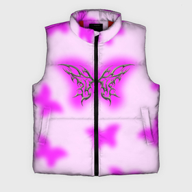 Мужской жилет утепленный 3D с принтом Y2K purple butterfly ,  |  | Тематика изображения на принте: 