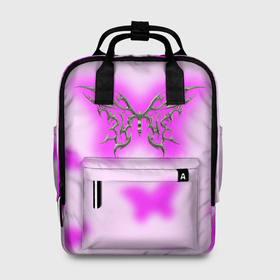 Женский рюкзак 3D с принтом Y2K purple butterfly , 100% полиэстер | лямки с регулируемой длиной, сверху ручки, чтобы рюкзак нести как сумку. Основное отделение закрывается на молнию, как и внешний карман. Внутри два дополнительных кармана, один из которых закрывается на молнию. По бокам два дополнительных кармашка, куда поместится маленькая бутылочка
 | Тематика изображения на принте: 