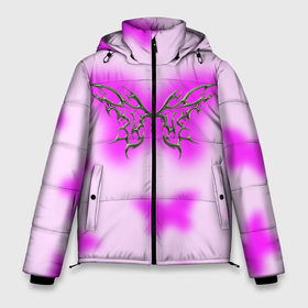 Мужская зимняя куртка 3D с принтом Y2K purple butterfly в Белгороде, верх — 100% полиэстер; подкладка — 100% полиэстер; утеплитель — 100% полиэстер | длина ниже бедра, свободный силуэт Оверсайз. Есть воротник-стойка, отстегивающийся капюшон и ветрозащитная планка. 

Боковые карманы с листочкой на кнопках и внутренний карман на молнии. | 