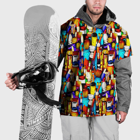Накидка на куртку 3D с принтом Кисти и краски художника в Кировске, 100% полиэстер |  | 