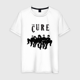 Мужская футболка хлопок с принтом The Cure   A Band в Екатеринбурге, 100% хлопок | прямой крой, круглый вырез горловины, длина до линии бедер, слегка спущенное плечо. | Тематика изображения на принте: 