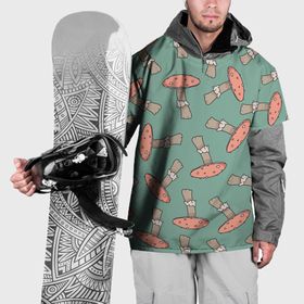 Накидка на куртку 3D с принтом Мухомор на Зеленом фоне в Курске, 100% полиэстер |  | Тематика изображения на принте: 