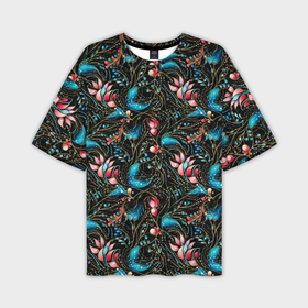 Мужская футболка oversize 3D с принтом Узор из страз на темном фоне в Ухте,  |  | 