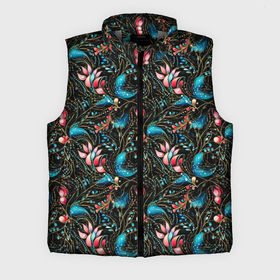 Мужской жилет утепленный 3D с принтом Узор из страз на темном фоне в Ухте,  |  | 