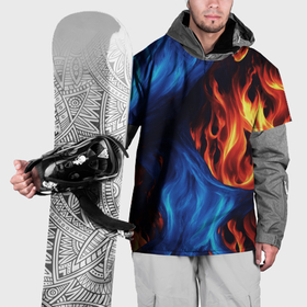 Накидка на куртку 3D с принтом Огонь и вода как две стихии , 100% полиэстер |  | Тематика изображения на принте: 